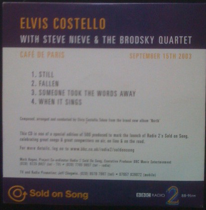 Elvis Costello  North : CDs : Back